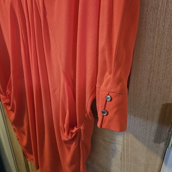 Medium Anthropologie Edme & Esyllte  Coral 3/4 Sleeve Tunic Dress - Picture 7 of 8